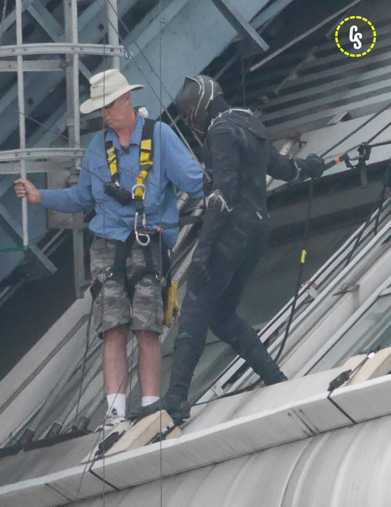 On the set of Captain America, Chadwick Boseman plays the Black Panther Featuring: Chadwick Boseman, Sebastian Stan Where: Berlin, Germany When: 12 Aug 2015