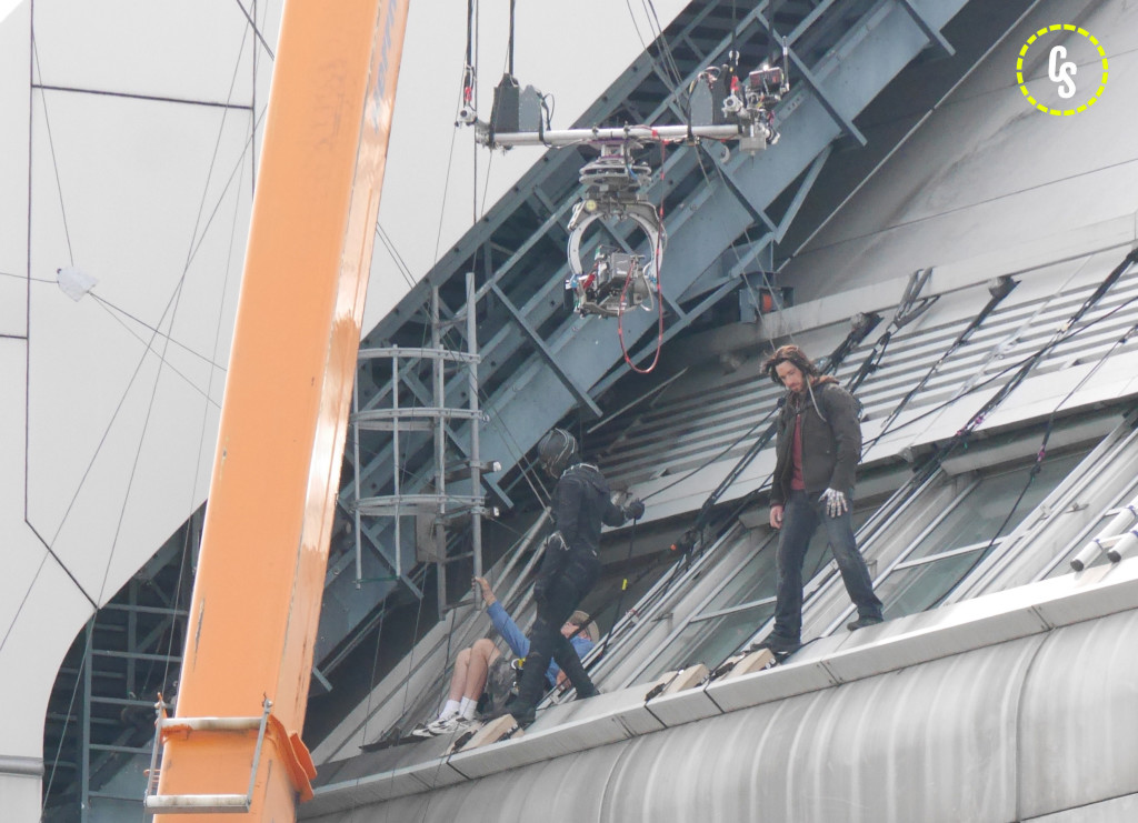 On the set of Captain America, Chadwick Boseman plays the Black Panther Featuring: Chadwick Boseman, Sebastian Stan Where: Berlin, Germany When: 12 Aug 2015