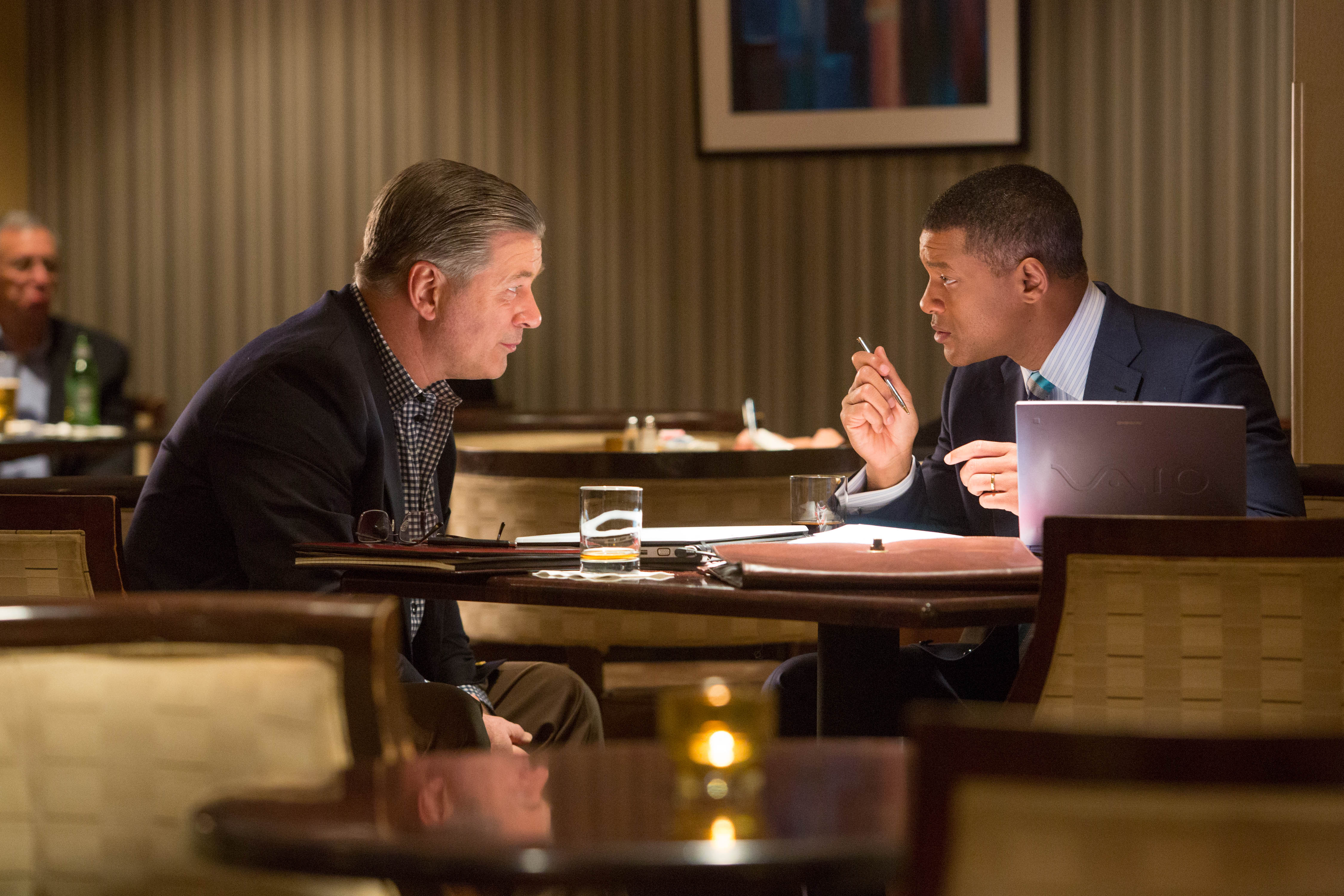 Alec Baldwin , left, and Will Smith star in Columbia Pictures'