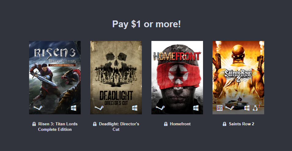 Primer paquete del Humble Bundle.