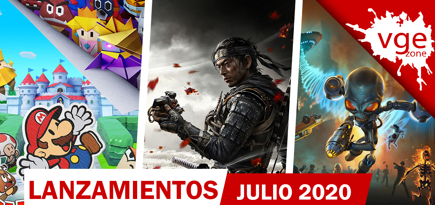 lanzamientos videojuegos julio 2020 ghost of tsushima paper mario