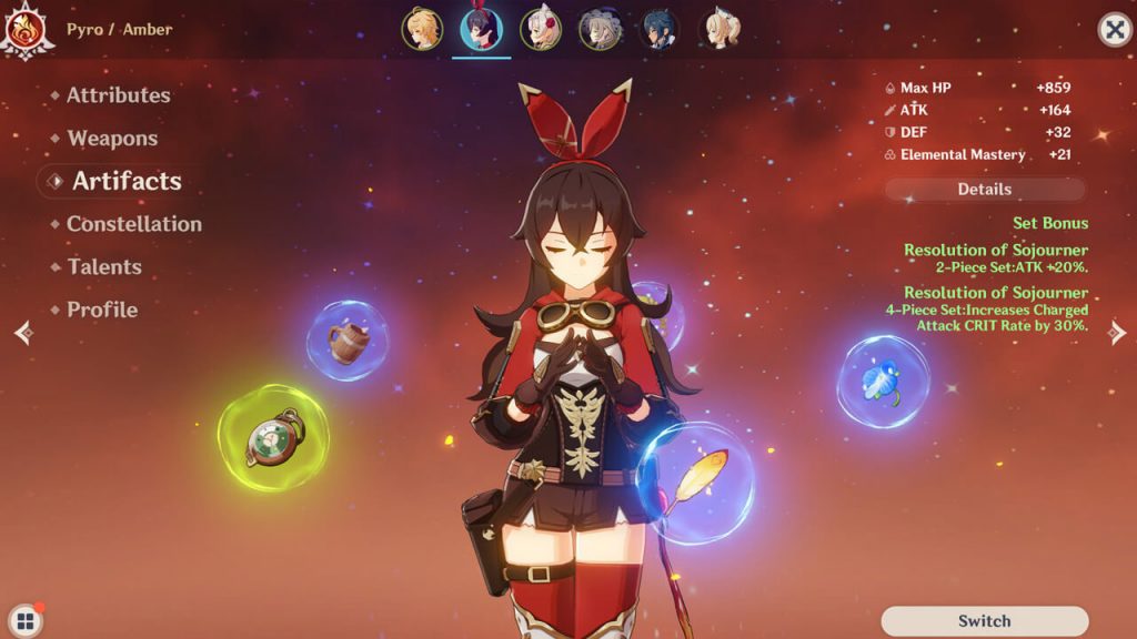 Artefactos Genshin impact