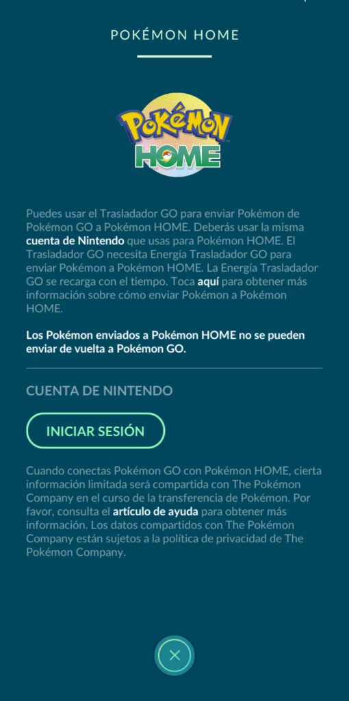 C&oacute;mo transferir Pok&eacute;mon de Pok&eacute;mon GO a Pok&eacute;mon HOME vincular cuenta