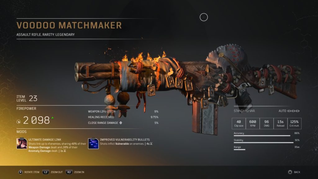 outriders voodoo matchmaker