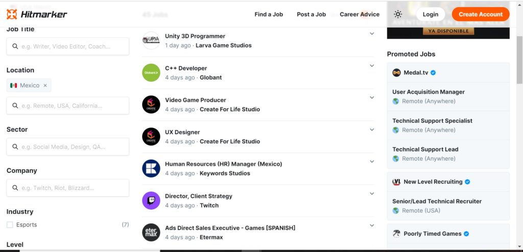 hitmarker trabajo en videojuegos vacantes