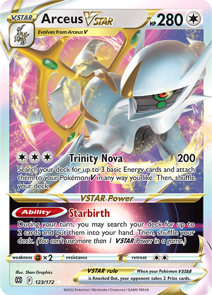 arceus vstar jcc pok&eacute;mon astros brillantes