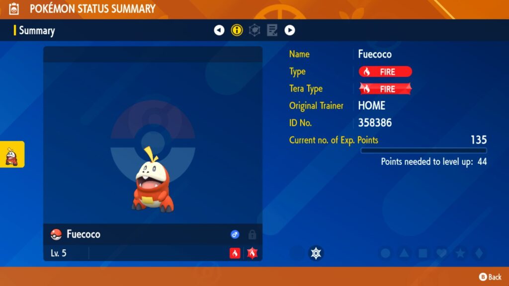 fuecoco pok&eacute;mon home