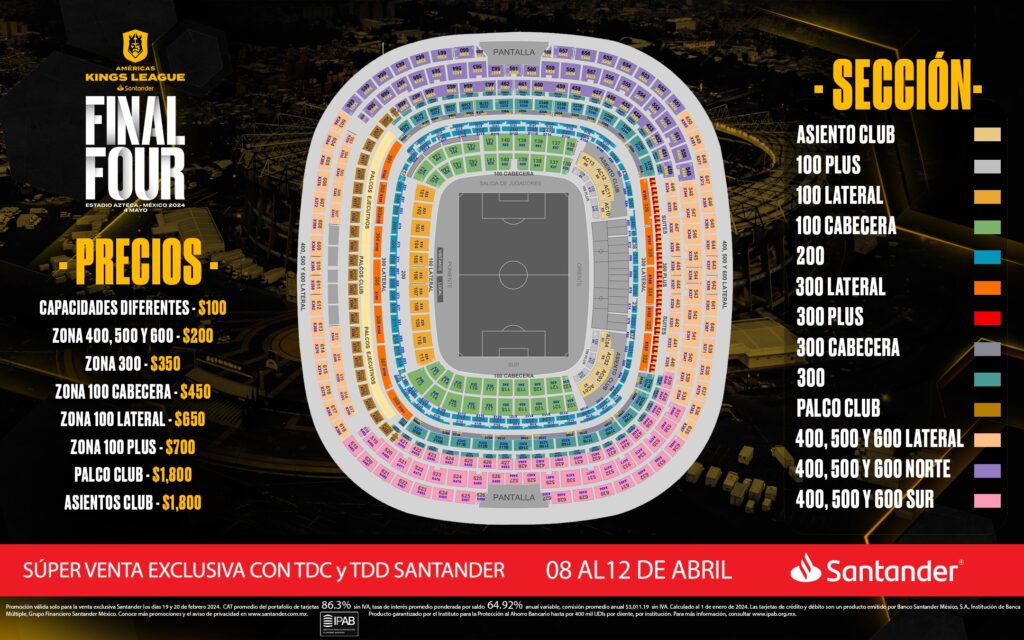 boletos azteca final four am&eacute;ricas kings league
