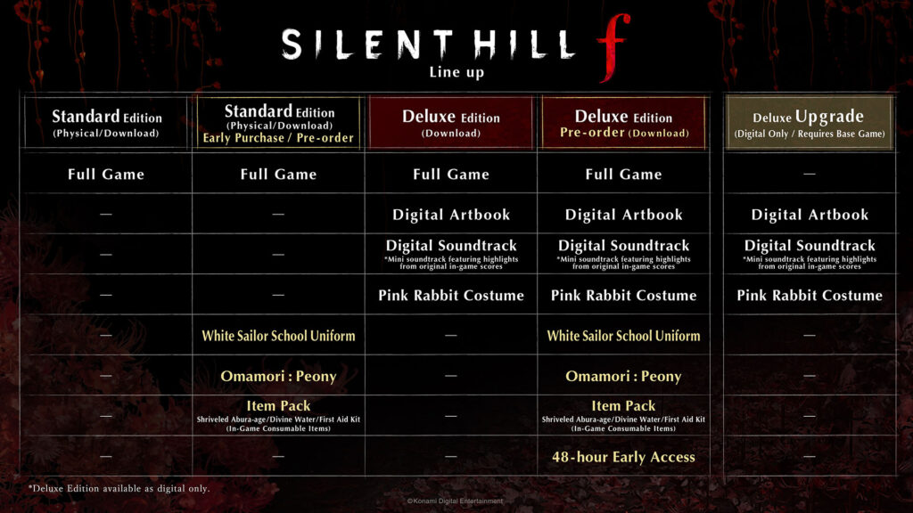 ediciones silent hill f deluxe estandar