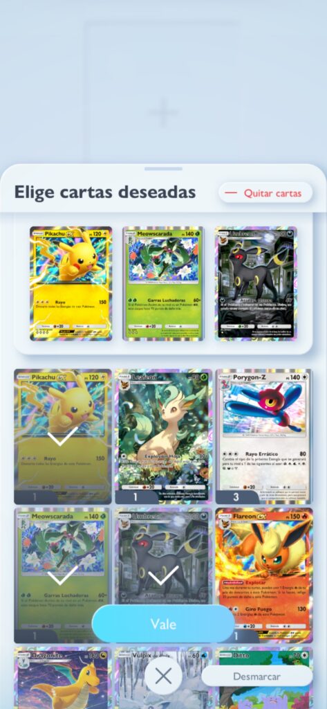 Pok&eacute;mon TCG Pocket saber marino intercambio