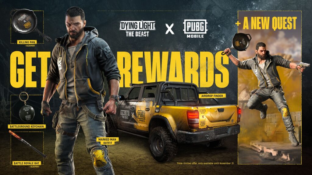 recompensas Dying Light: The Beast x PUBG MOBILE