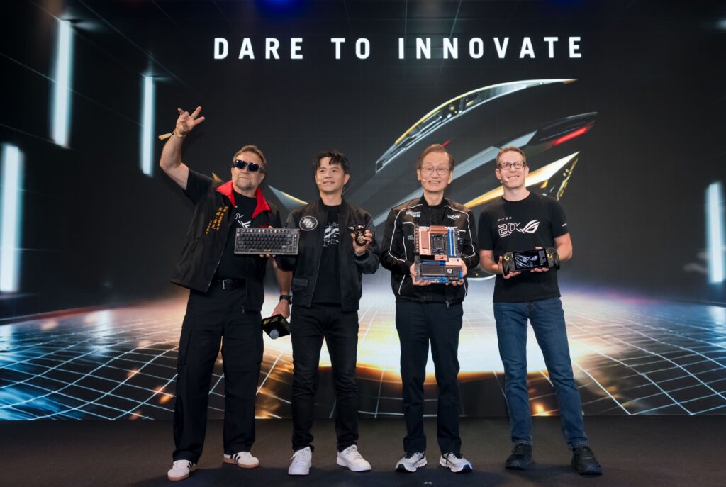 Colección ROG 20 aniversario Computex 2026 edición especial sobre fondo negro con detalles en dorado y rojo