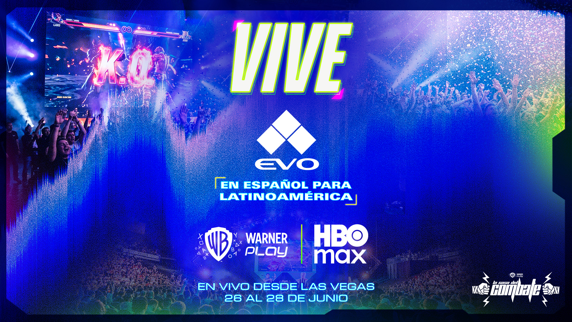 vo Las Vegas 2026 — torneo de juegos de pelea con transmisión en español latinoamericano por HBO Max y Warner Play Latino