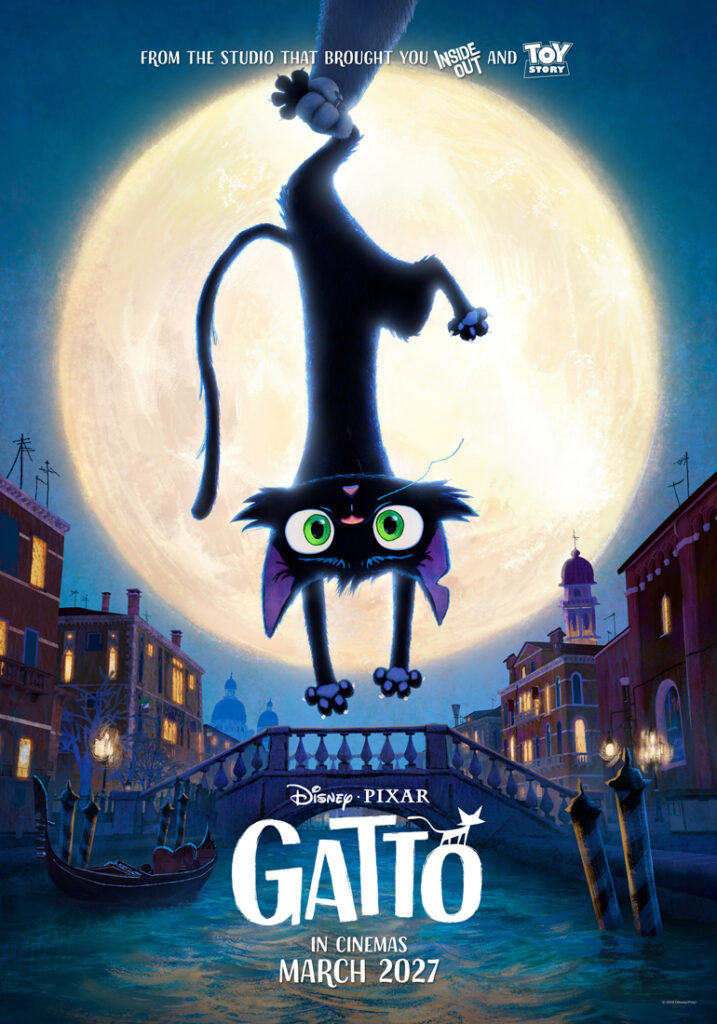 Póster oficial de Gatto, la nueva película de Disney Pixar ambientada en los canales de Venecia