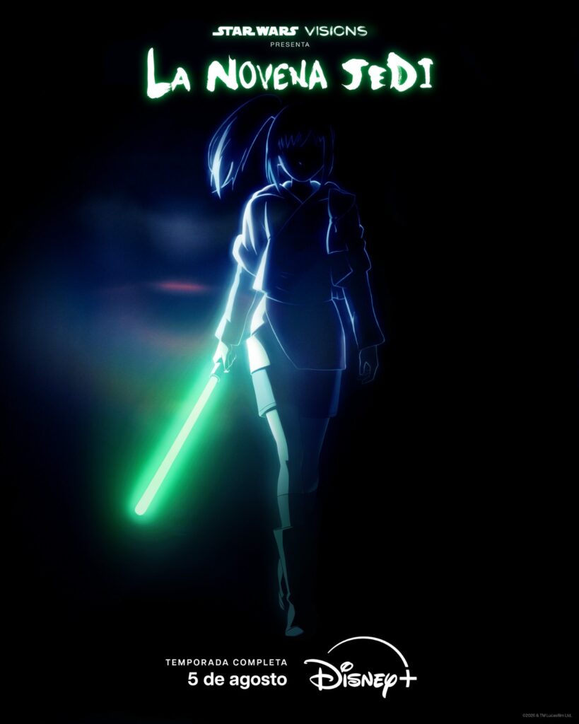 Póster oficial de Star Wars Visions La Novena Jedi, serie anime de Disney Plus producida por Production I.G
