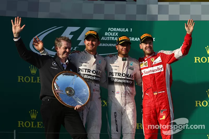 El podio del Gran Premio de Australia. Imagen Motorsport.com