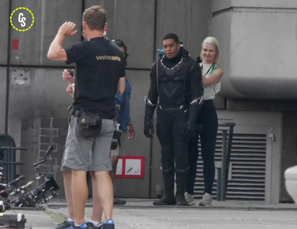 On the set of Captain America, Chadwick Boseman plays the Black Panther Featuring: Chadwick Boseman, Sebastian Stan Where: Berlin, Germany When: 12 Aug 2015