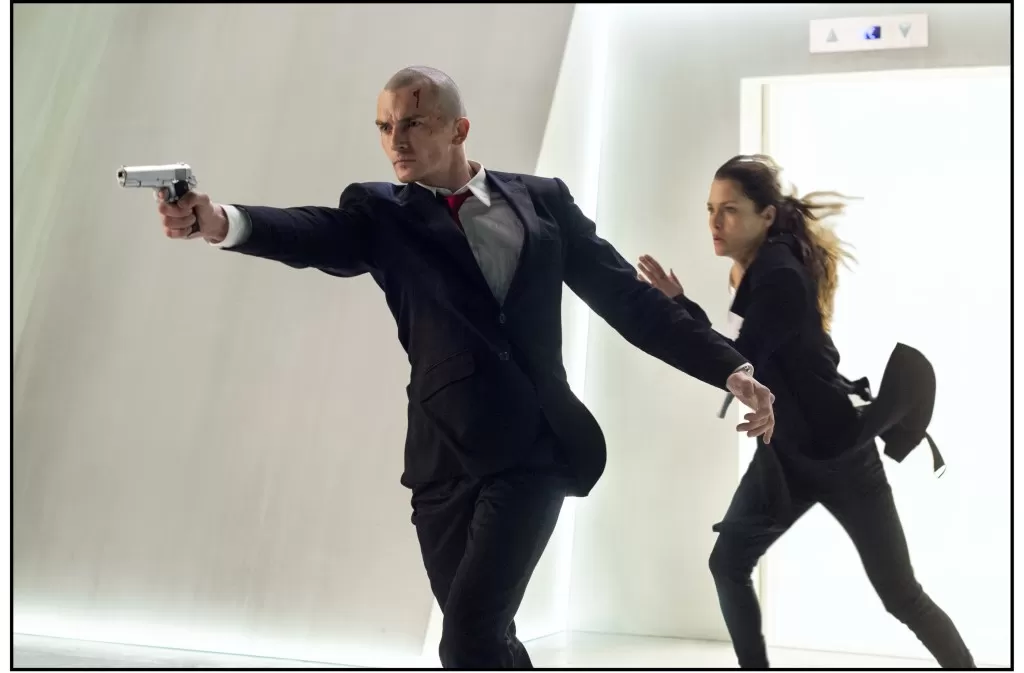 DF-04496_04515_R -- Agent 47 (Rupert Friend) and Katia (Hannah Ware) are on the run in “Hitman: Agent 47.