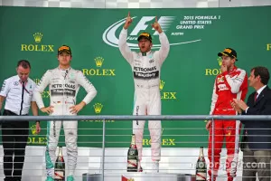 F1 United States Gp 2015 The Podium Second Place Nico Rosberg Mercedes Amg F1 Race Winner