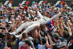 F1 British Gp 2016 Race Winner Lewis Hamilton Mercedes Amg F1 Celebrates With The Fans