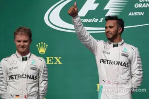 F1 United States Gp 2016 2nd Place Nico Rosberg Mercedes Amg F1 And 1st Place Lewis Hamilt