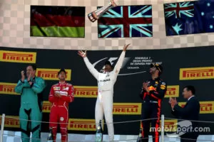 F1 Spanish Gp 2017 Podium Race Winner Lewis Hamilton Mercedes Amg F1 Second Place Sebastia