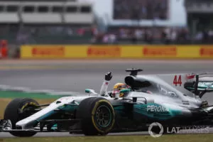 F1 British Gp 2017 Race Winner Lewis Hamilton Mercedes Amg F1 W08 Celebrate