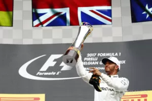 F1 Belgian Gp 2017 Podium Race Winner Lewis Hamilton Mercedes Amg F1