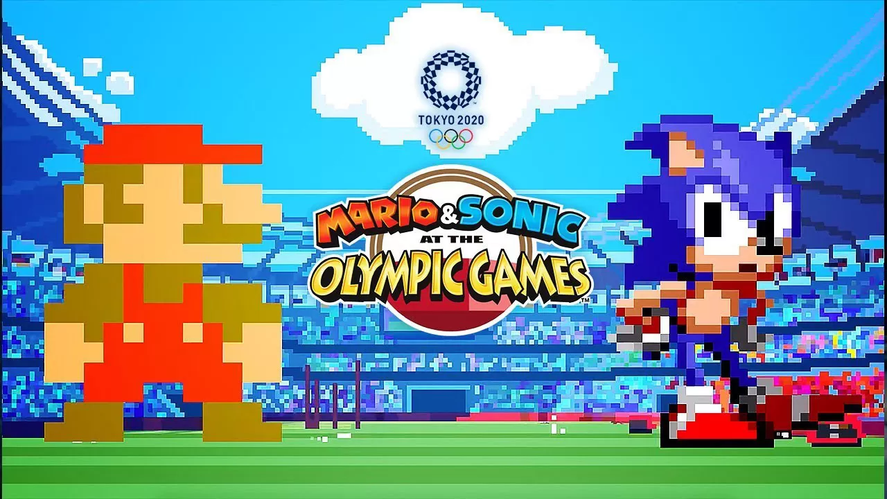 Mario y Sonic en sus sprites en 2D