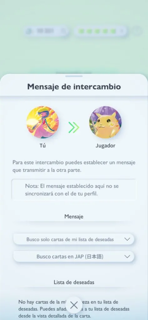 Pokemon TCG Pocket Fantastical Parade Message Function Screenshot 02 ES